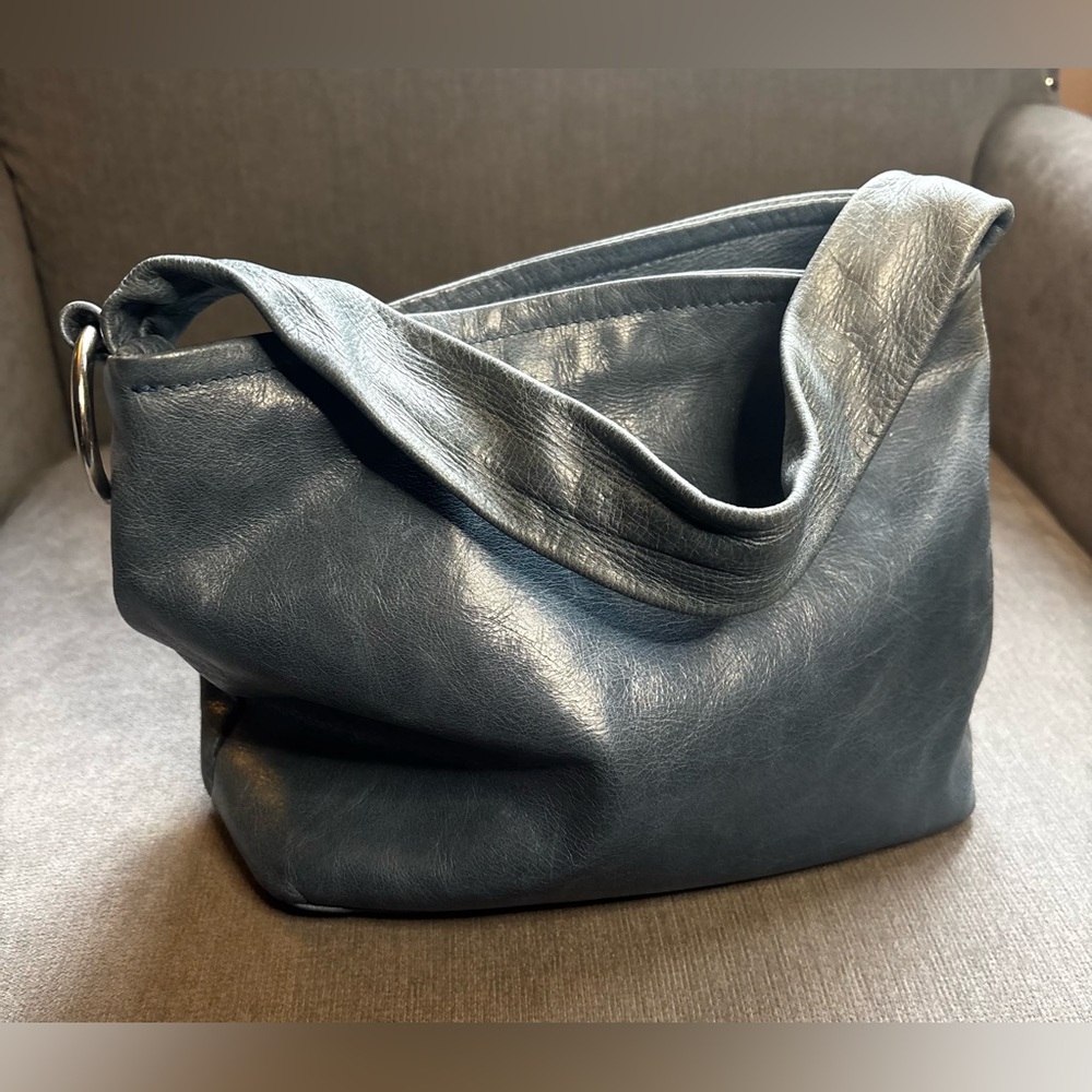 GIANNI CHIARINI Gorgeous Blue Italian Leather -soft and perfectly aged GUC